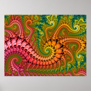 Poster Arte Fractal Psicodélico