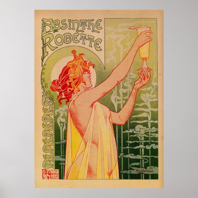 Poster Arte francesa de alta qualidade nouveau Absinthe R (Frente)