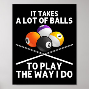 Poster Arte Funny Billiards Para Homens Billiard Lover Po