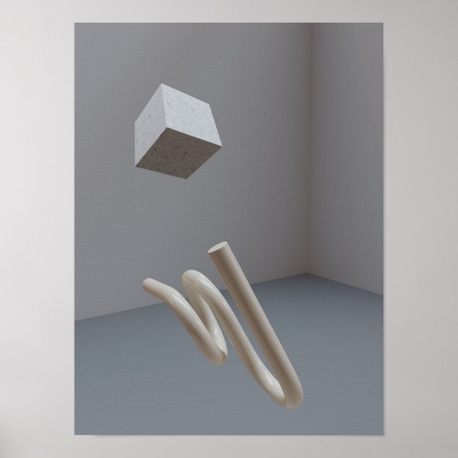 Poster Arte Futurística Moderna dos anos 80 Holográfica (Frente)