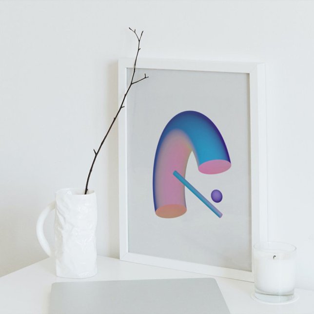 Poster Arte Futurística Moderna dos anos 80 Holográfica (Criador carregado)