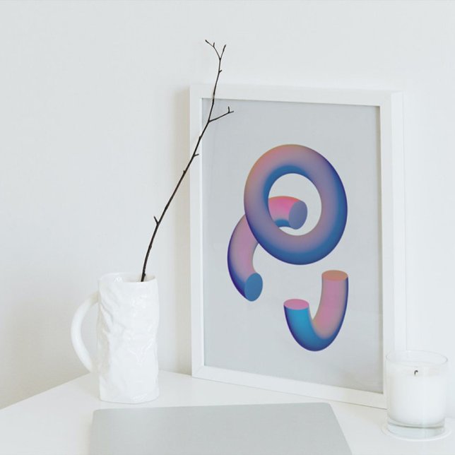 Poster Arte Futurística Moderna dos anos 80 Holográfica (Criador carregado)