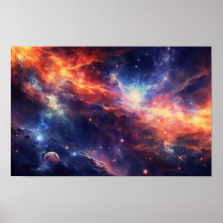 Poster Arte Galáxica da Nebulosa Vibrante - Espaço Cósmic