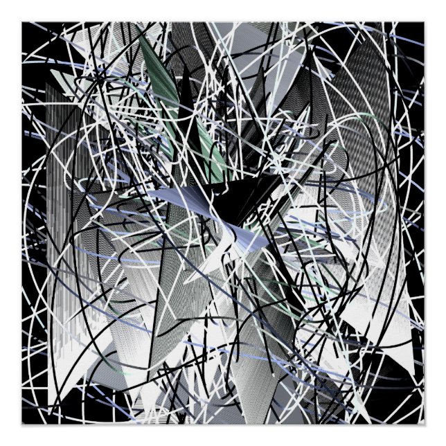 Pôster Arte Geométrica Abstrata 3D (Frente)
