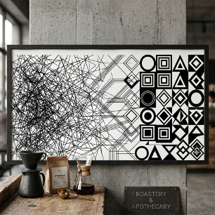 Poster Arte Geométrica Abstrata Caos para Ordem