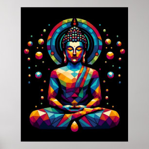 Poster Arte Geométrica Abstrata Moderna Gautama Buda