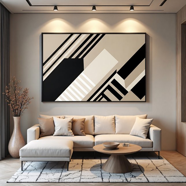 Poster Arte Geométrica Abstrata Tons Neutros (Criador carregado)