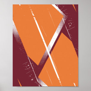Poster Arte Geométrica abstrato com Fundo de Borgonha