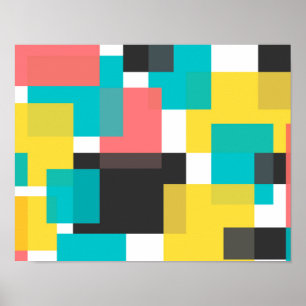 Poster Arte geométrica colorida, legal, na moda, urbana