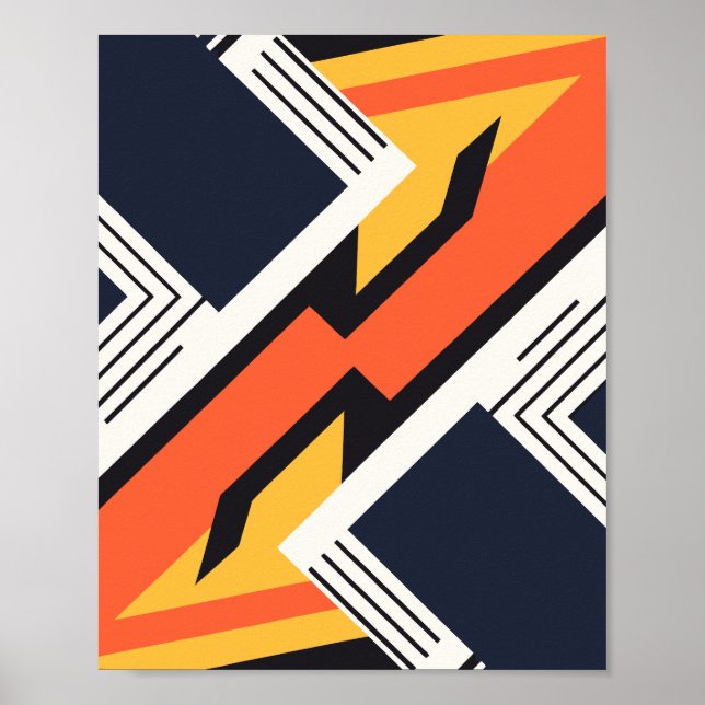 Poster Arte Geométrica com Cores Contrastantes e Ousadas (Frente)