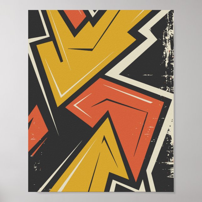 Poster Arte Geométrica das Ruas Vibrantes (Frente)