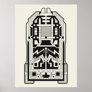 Poster Arte geométrica de Abstrato em Creme