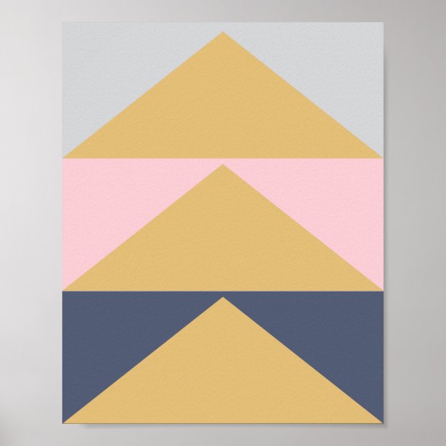 Poster Arte Geométrica de Blocos de Cores em Blush, Marin (Frente)