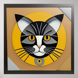 Poster Arte Geométrica de Gato