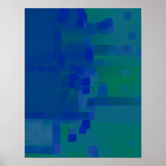 Pôster Arte Geométrica "DeepBlue" (Frente)