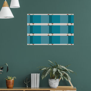 Poster Arte Geométrica Elegante Tons Terrosos Azul Marrom