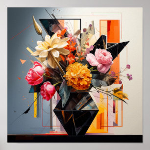 Poster Arte Geométrica Floral