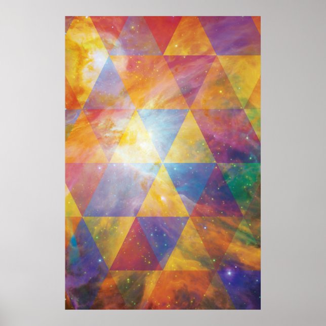 Poster Arte Geométrica Galáxica (Frente)