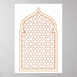 Poster Arte Geométrica Islâmica em Parede