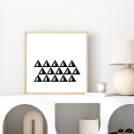 Poster Arte Geométrica Moderna Minimalista a Preto e Bran<br><div class="desc">Design de Arte Geométrica Moderna Mínima Escandinava em Preto e Branco</div>