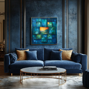 Pôster Arte Geométrica Multicamada – Paisagem Vibrante