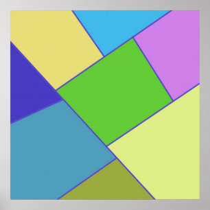 Poster arte geométrica multicores