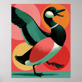 Poster Arte Geométrica Negrita de Pato Modernista de Mead