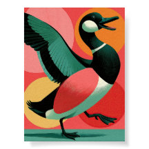 Arte Geométrica Negrita de Pato Modernista de Mead