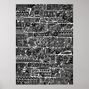 Poster Arte Geométrica Preta e Branca 2