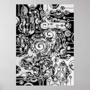 Poster Arte Geométrica Preta E Branca 3