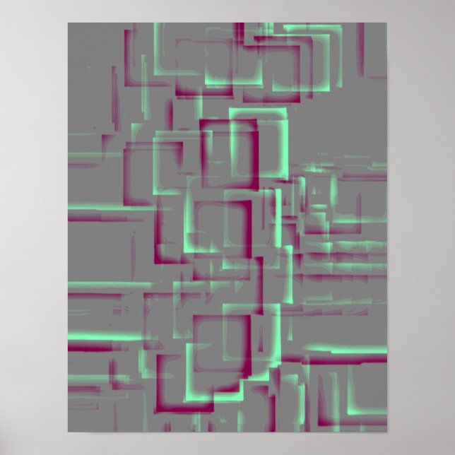 Pôster Arte Geométrica "Raspberry Mint" (Frente)