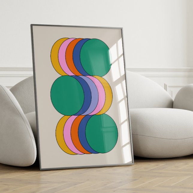 Poster Arte Geométrica Única Retro-Estética Colorida Negr (Criador carregado)