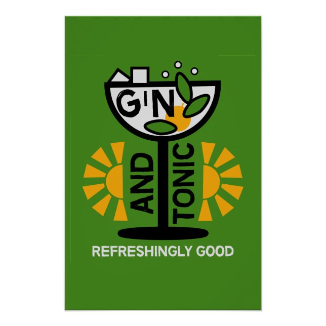 Pôster Arte Gin E Drinkers Tônicos (Frente)