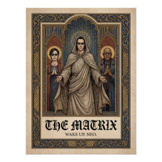 Pôster Arte Gótico Cartaz do Filme The Matrix Neo