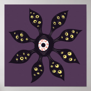 Poster Arte gótico estranha assustador do monstro do olh