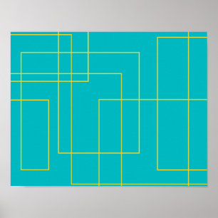 Poster Arte gráfica azul moderna, simples, mínima urban