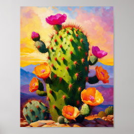 Poster Arte Gráfica Colorida de Pear Cactus