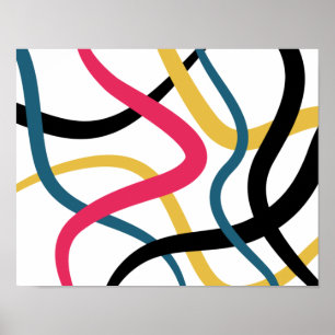 Poster Arte gráfica moderna colorida, caótica, arrojada e