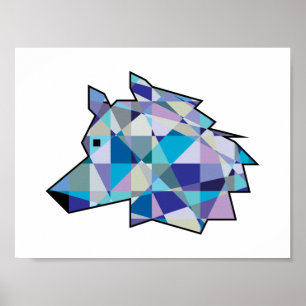 Poster Arte gráfica original do Wolf Head   Perfil de ro