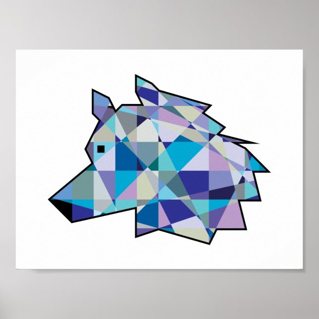 Poster Arte gráfica original do Wolf Head | Perfil de ros (Frente)