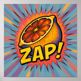 Poster Arte Gráfico Pop Explosivo: Zelo de Zapping Zest
