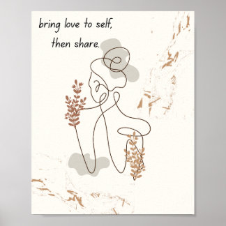 Poster Arte Ilustrativa da Mulher com Citação Motivaciona