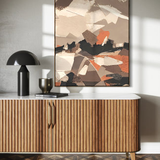 Poster Arte impressa abstrata em tons terrosos