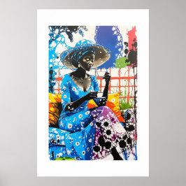Poster Arte impressa abstrata vibrante