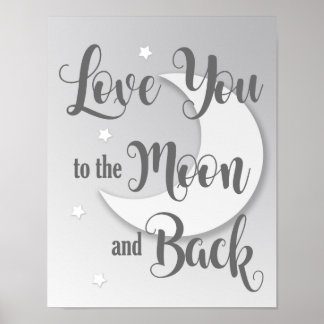 Poster Arte Impressa Amor Você Até a Lua e Volta 1 de 3