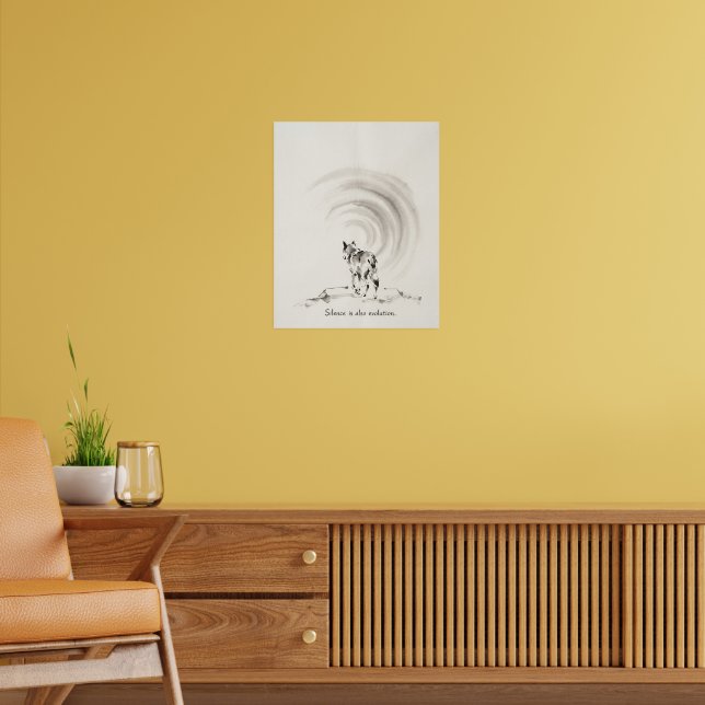 Poster Arte impressa de lobo solitário (Sala de Estar 2)