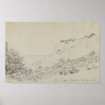 Arte impressa de paisagem com tom neutro Desenho