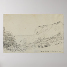 Poster Arte impressa de paisagem com tom neutro Desenho