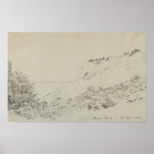 Poster Arte impressa de paisagem com tom neutro Desenho