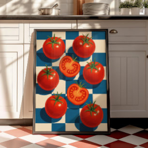 Poster Arte Impressa de Parede de Cozinha de Tomate Vinta